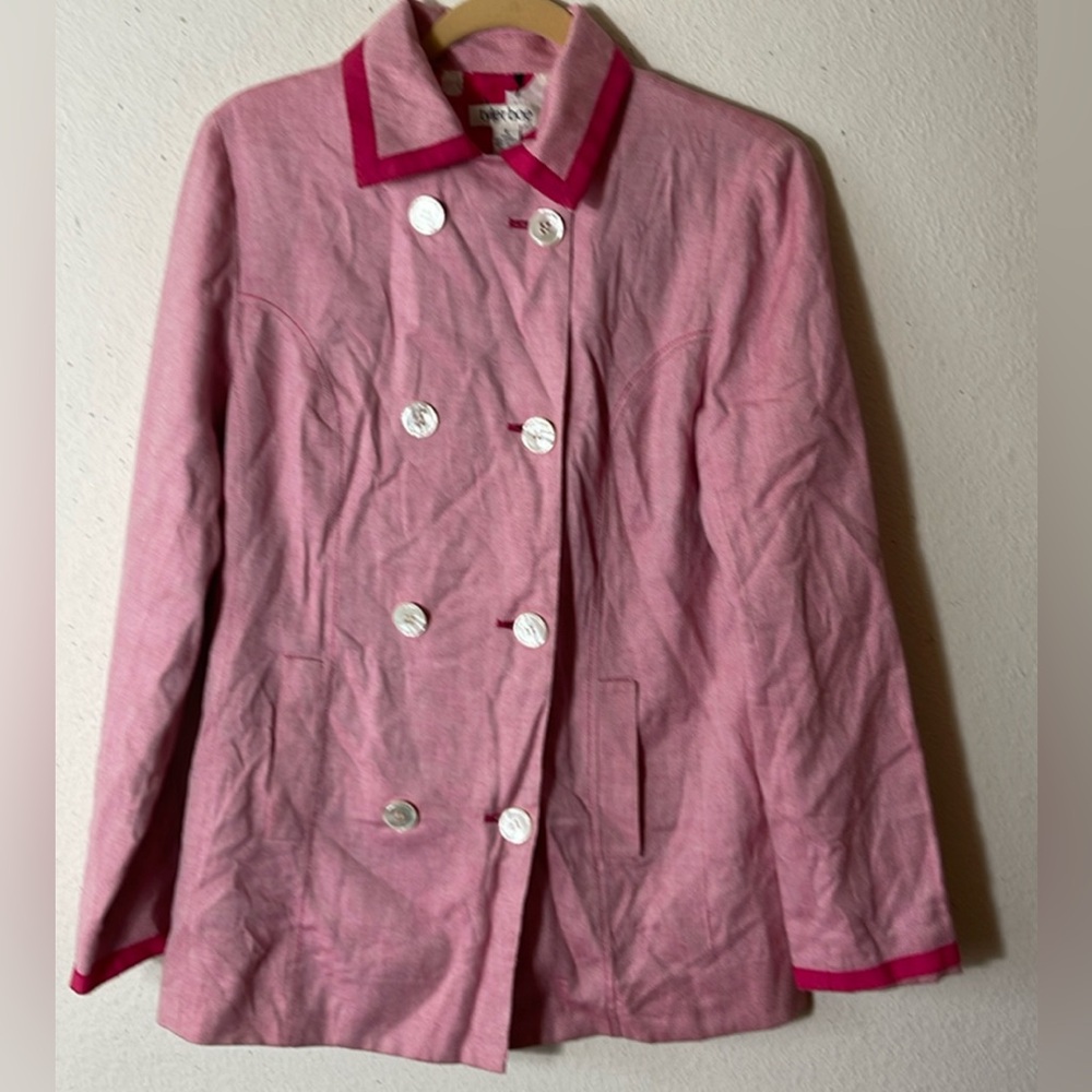 Tyler Boe Women's Pink Cotton and Silk Lined Blazer Jacket Size 6 Barbie…
